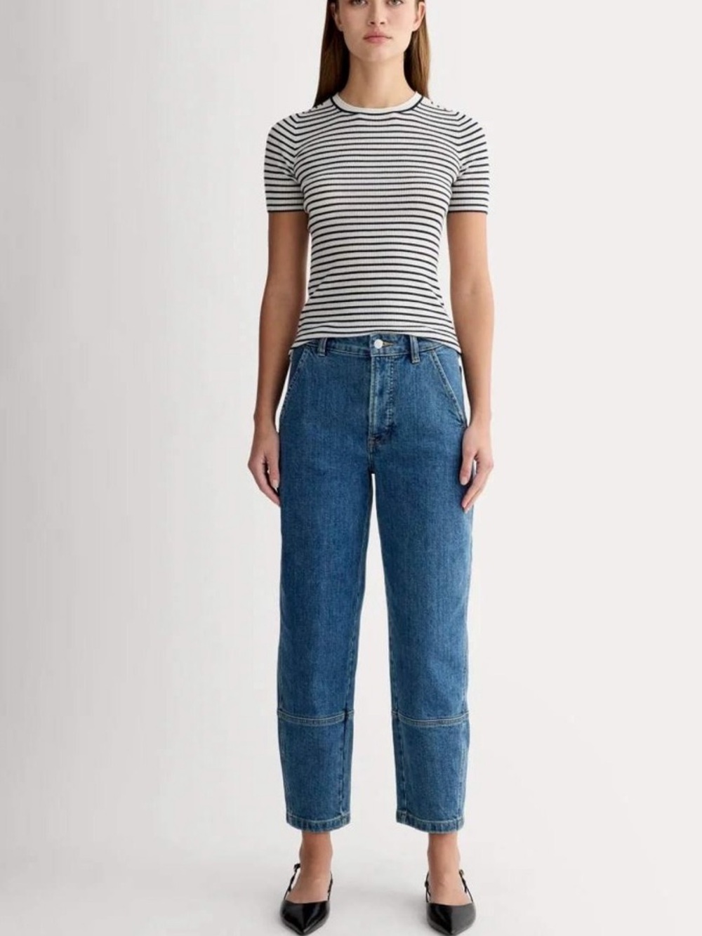 Everlane Utility Barrel Jeans Blue High Rise Size 24 Cropped Denim